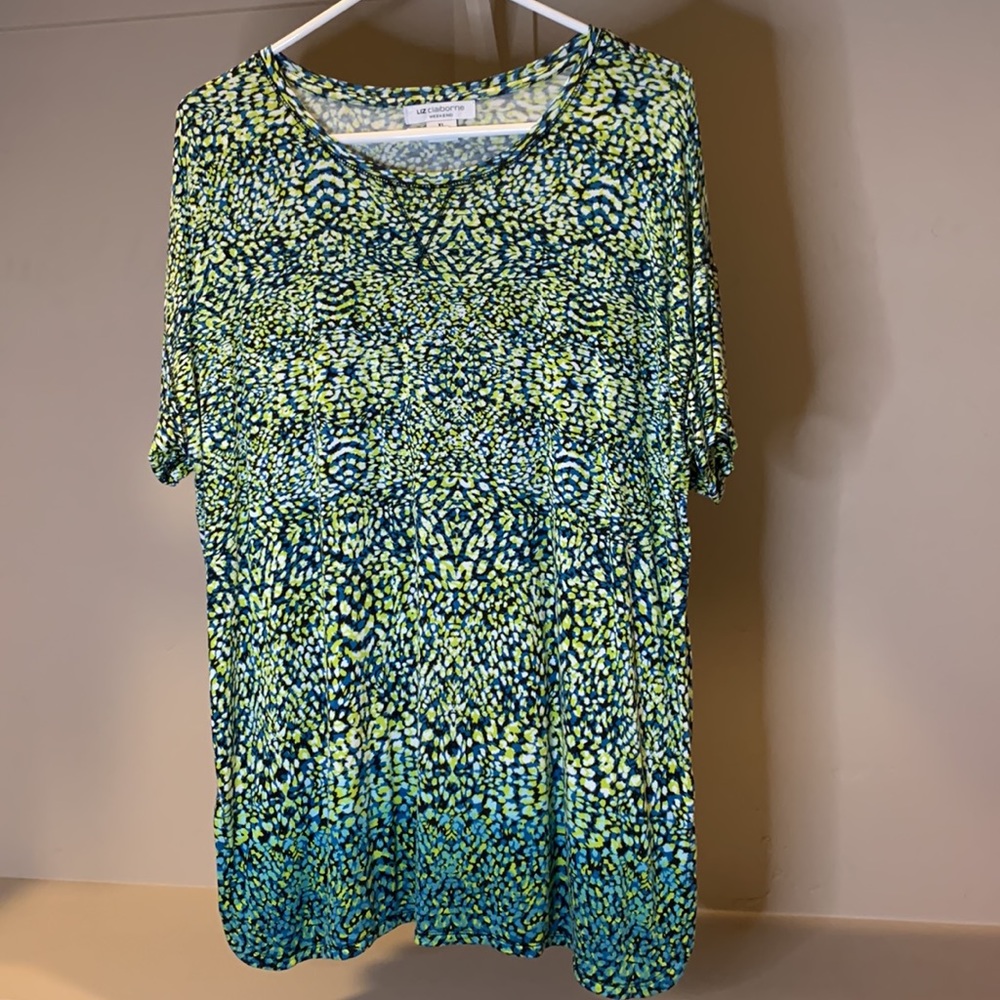 Liz Claiborne Short Sleeve Multicolor Top
